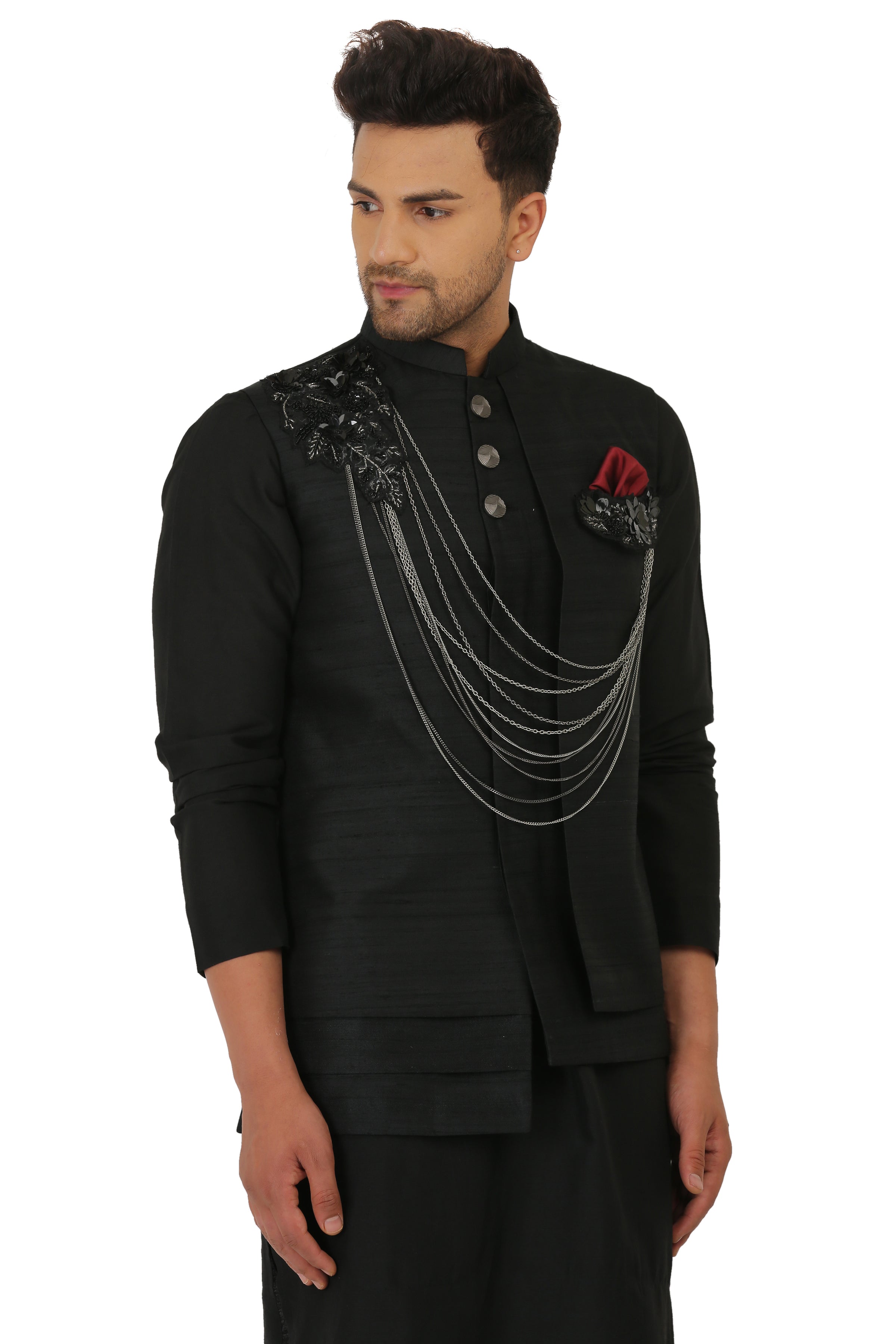 Black Nehru Jacket Set