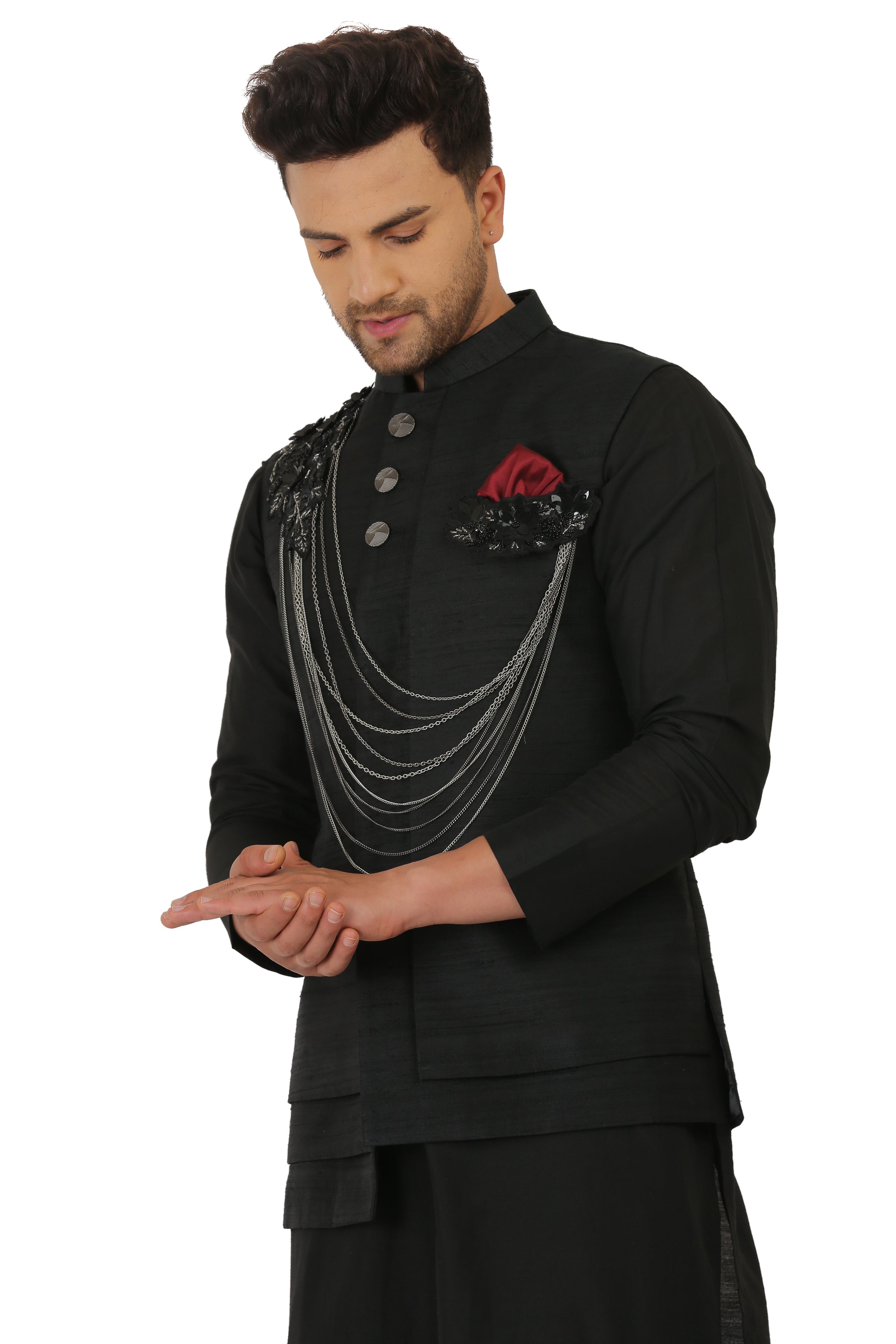 Black Nehru Jacket Set