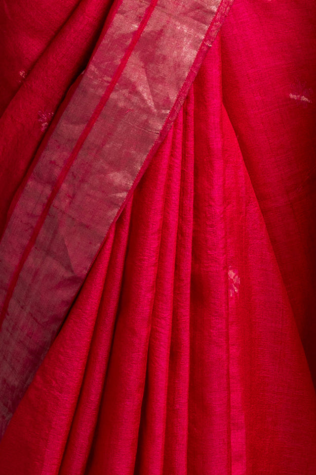 Fuschia Jamdani Handloom Saree