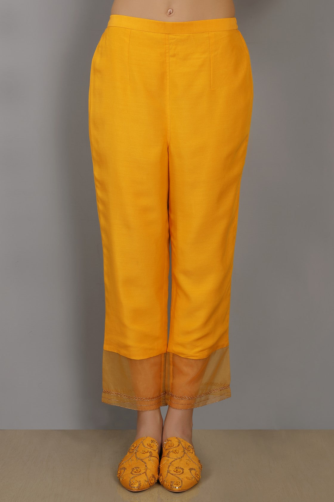 Mustard  Chanderi Kurta  set