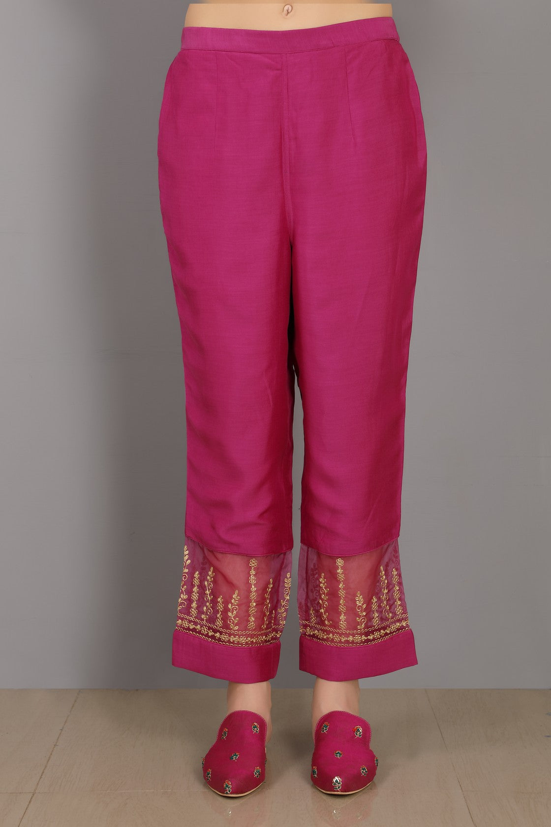 Magenta Chanderi  Kurta