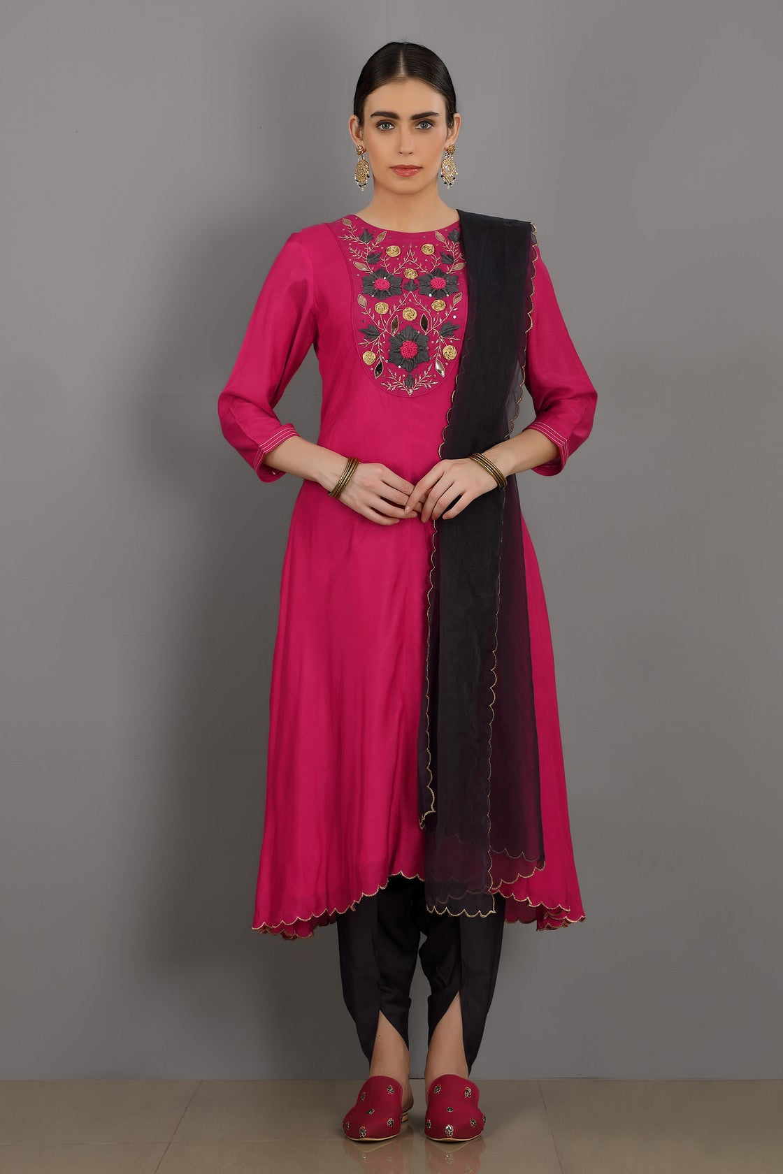 Rani pink Kurta set