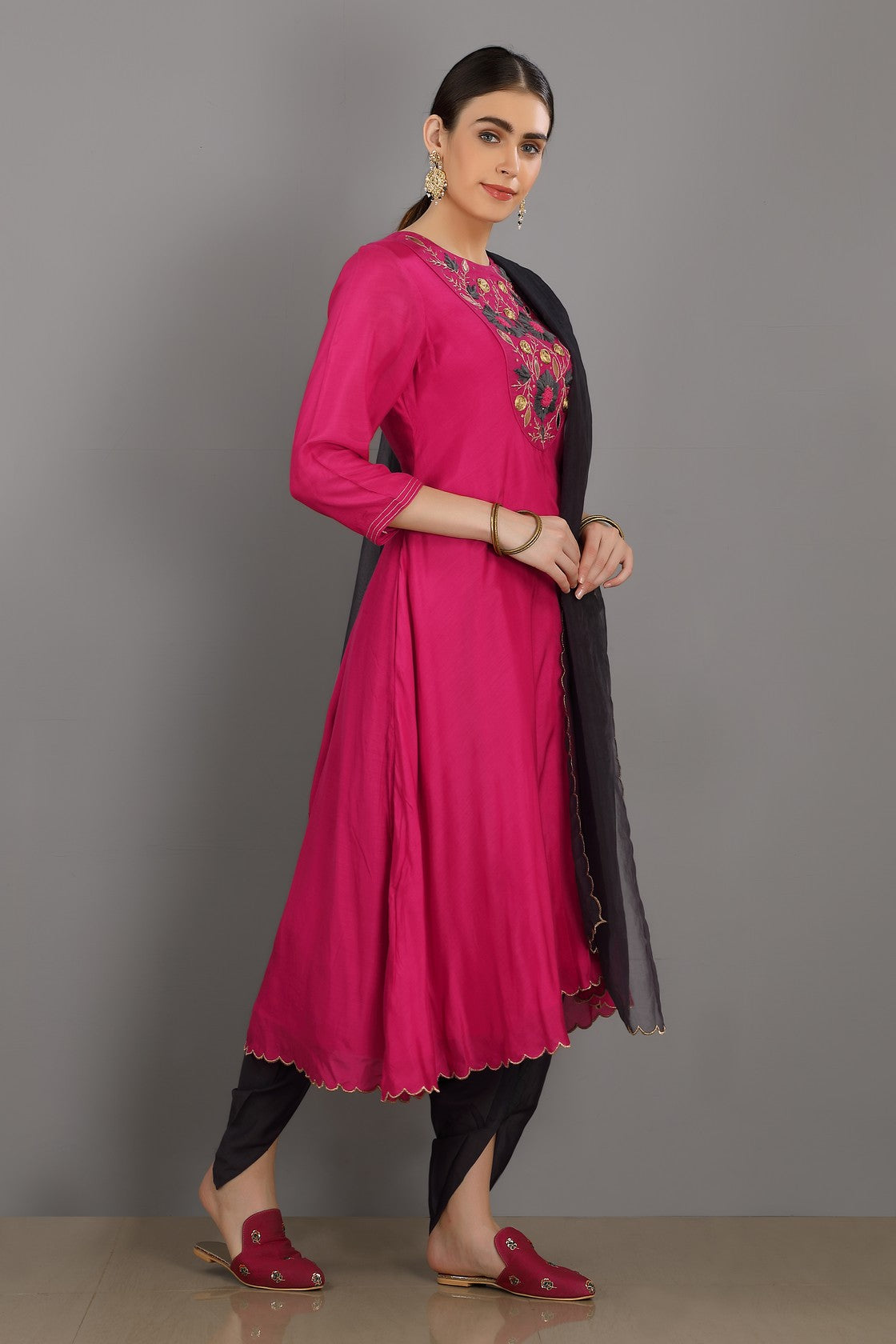 Rani pink Kurta set