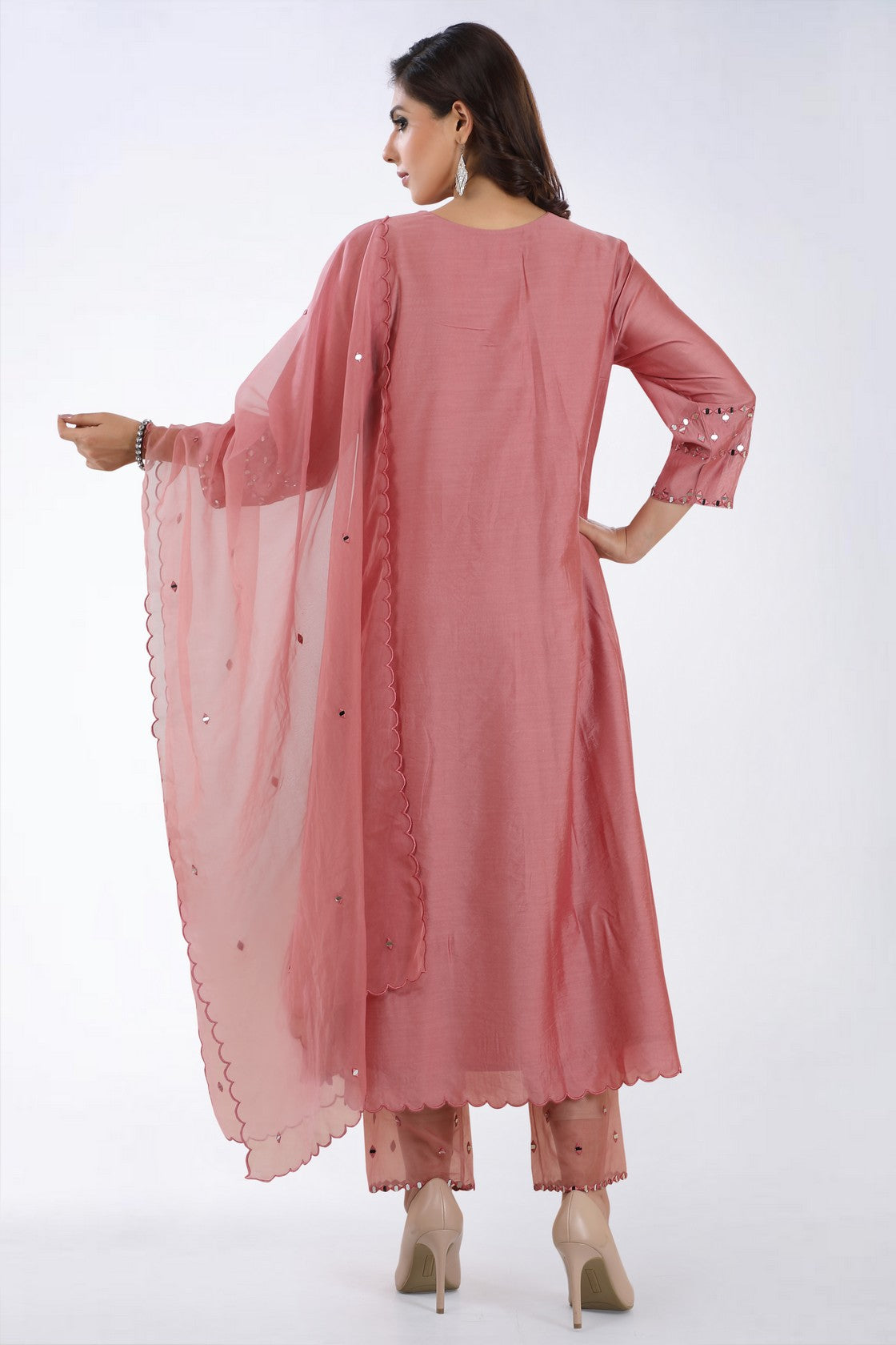 Onion Pink Chanderi kurta set