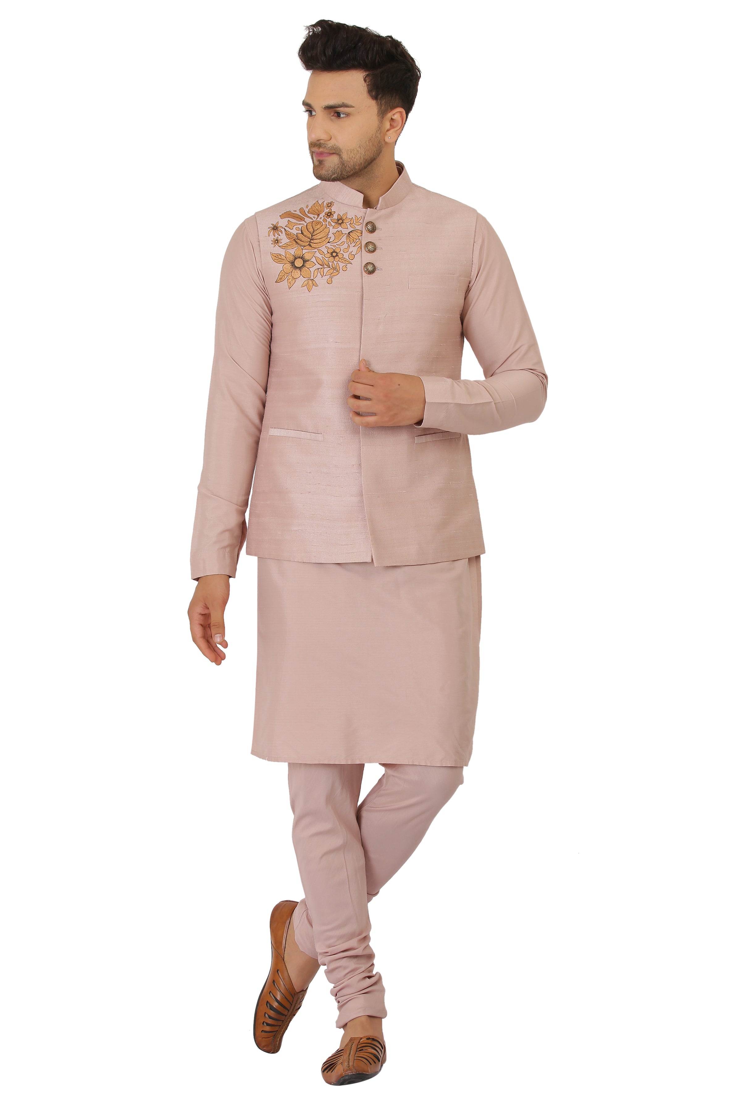 Powder Pink Nehru Jacket Set