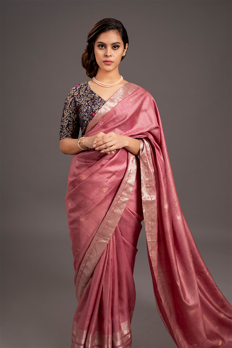 Pink Jamdani Handloom Saree