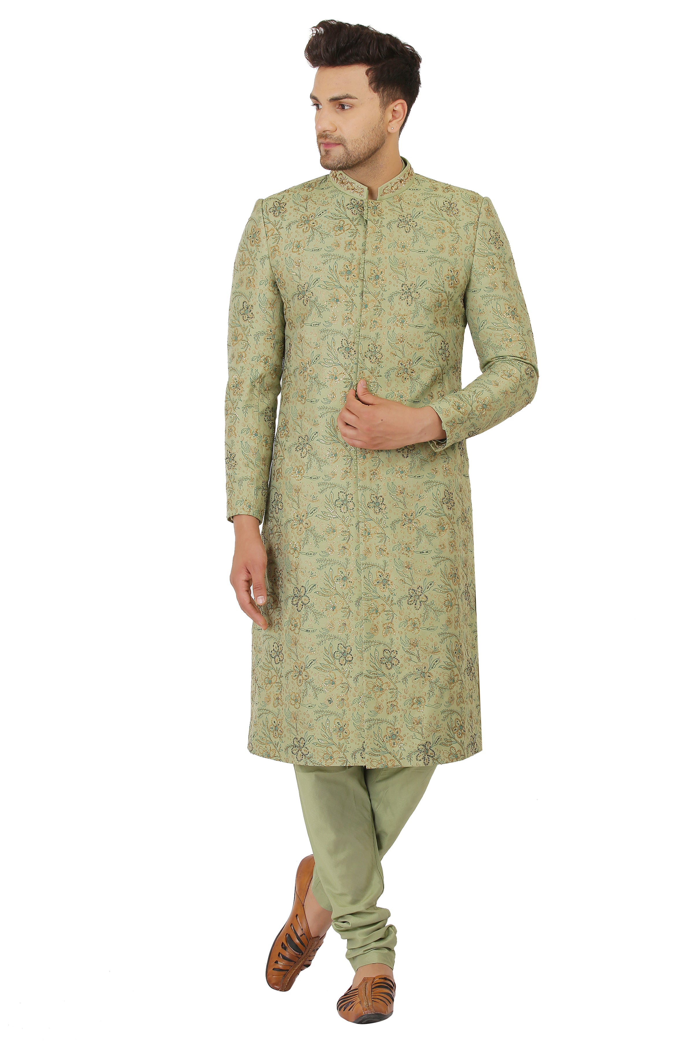 Ollive Green Sherwani