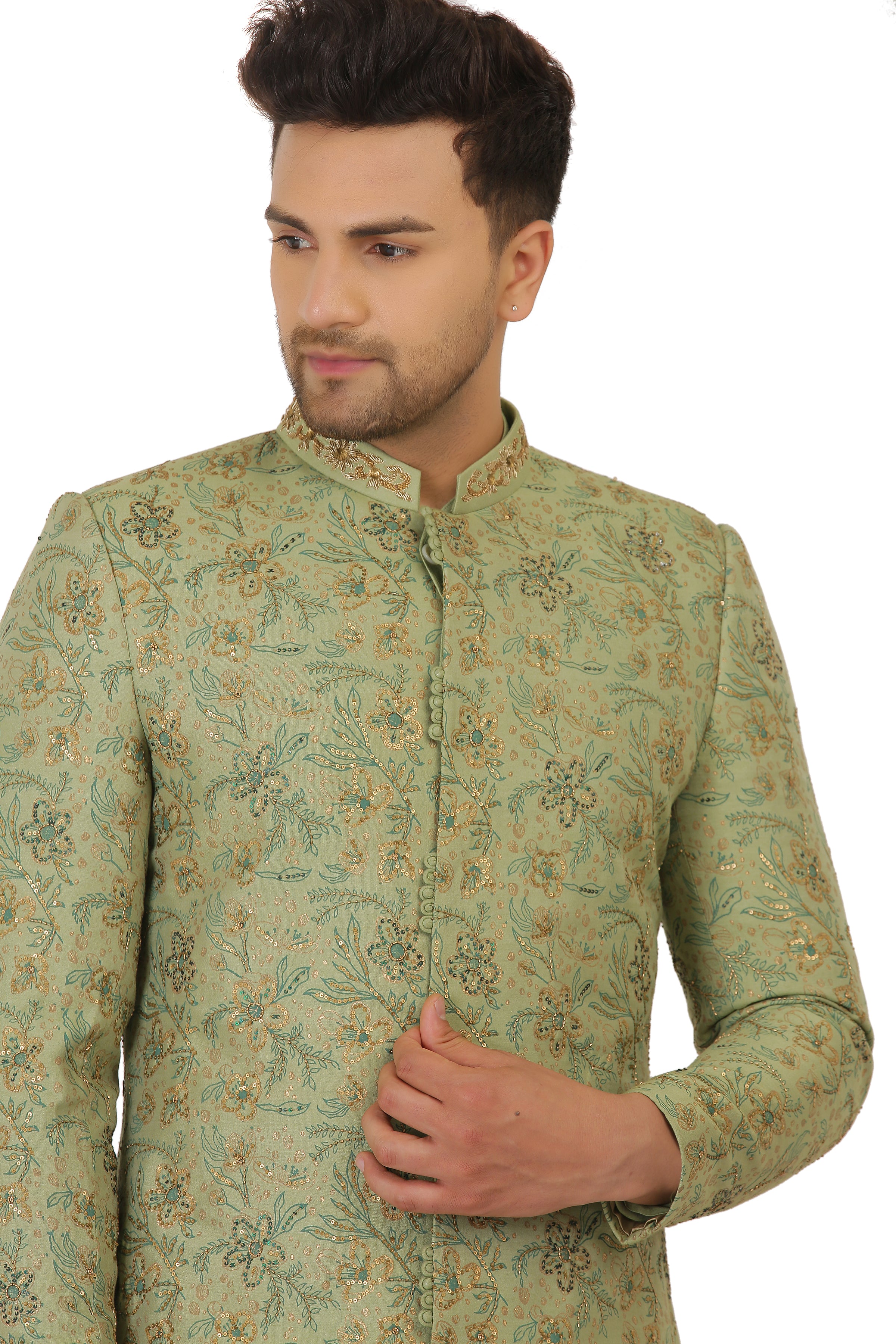 Ollive Green Sherwani