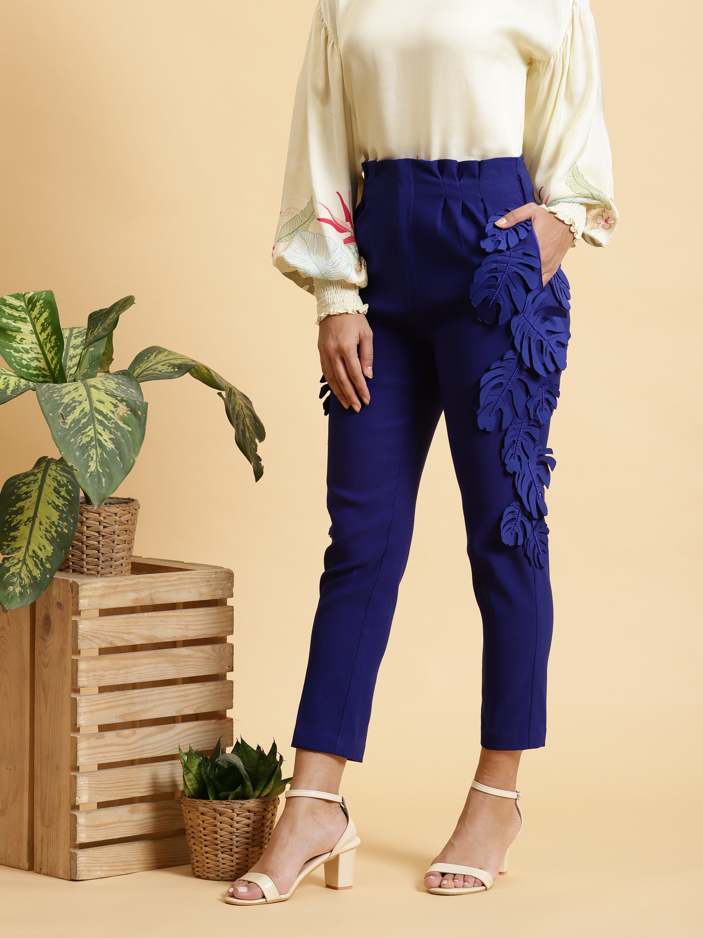 Royal Blue Paperbag Pants