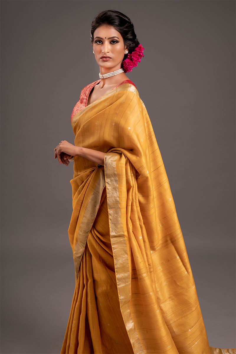 Turmeric Jamdani Handloom Saree