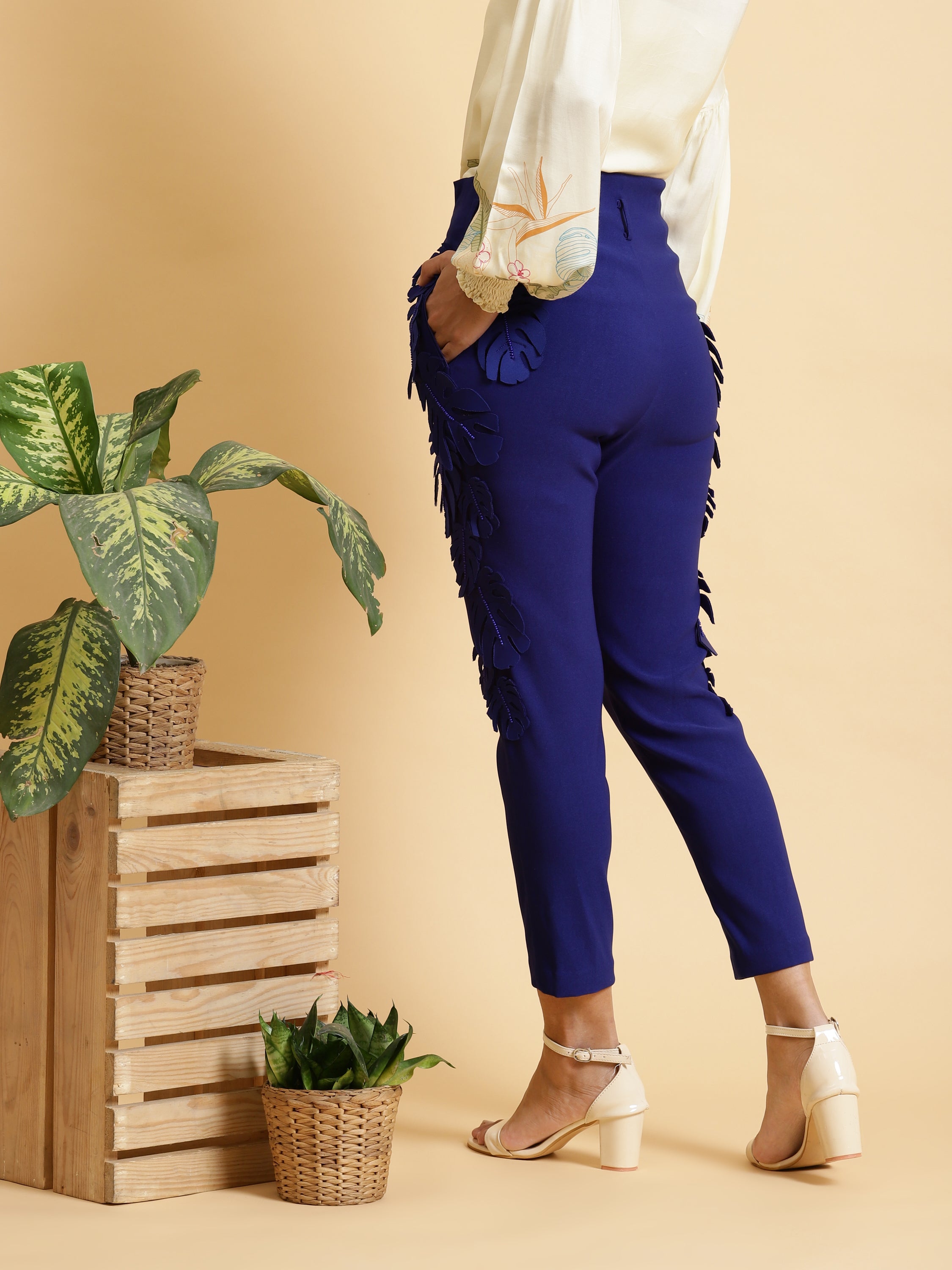 Royal Blue Paperbag Pants