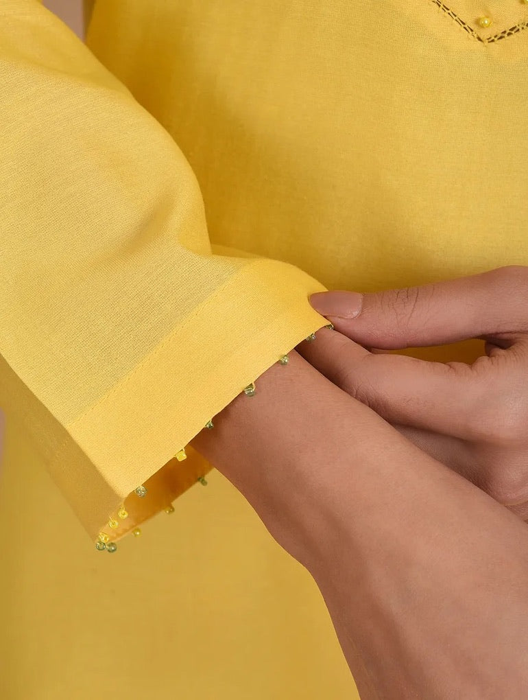 YELLOW KURTA WITH PANTS