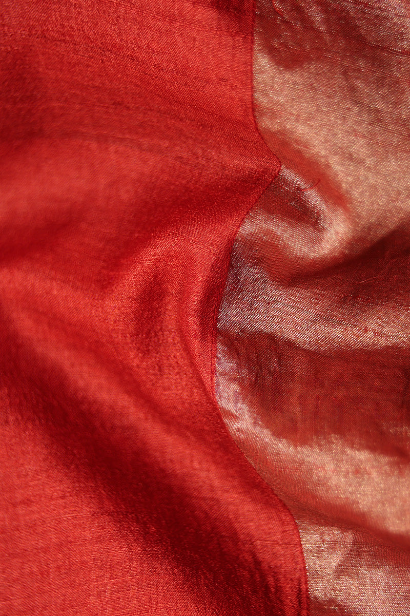 Red Jamdani Handloom Silk Saree