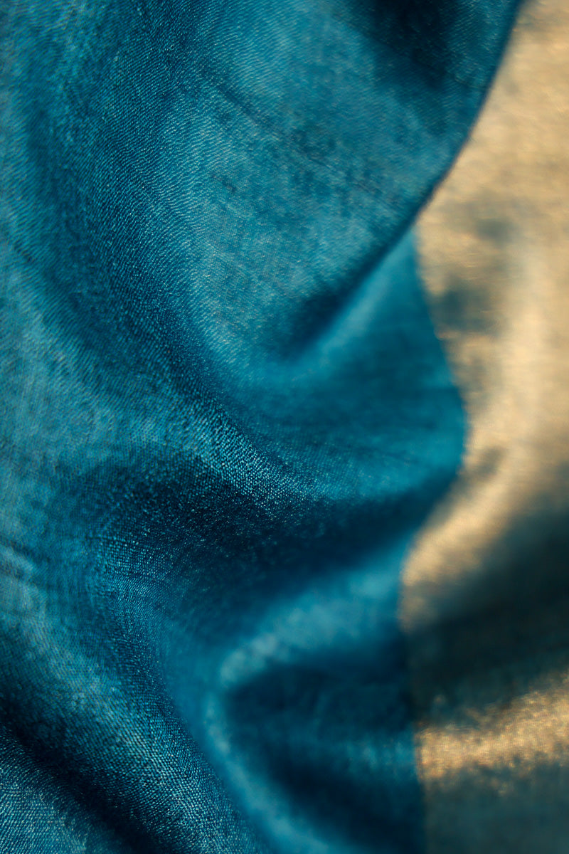 Azure Blue Jamdani Handloom Saree