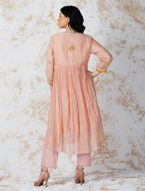 BAROQUE FLOWER LAYERED KURTA SET