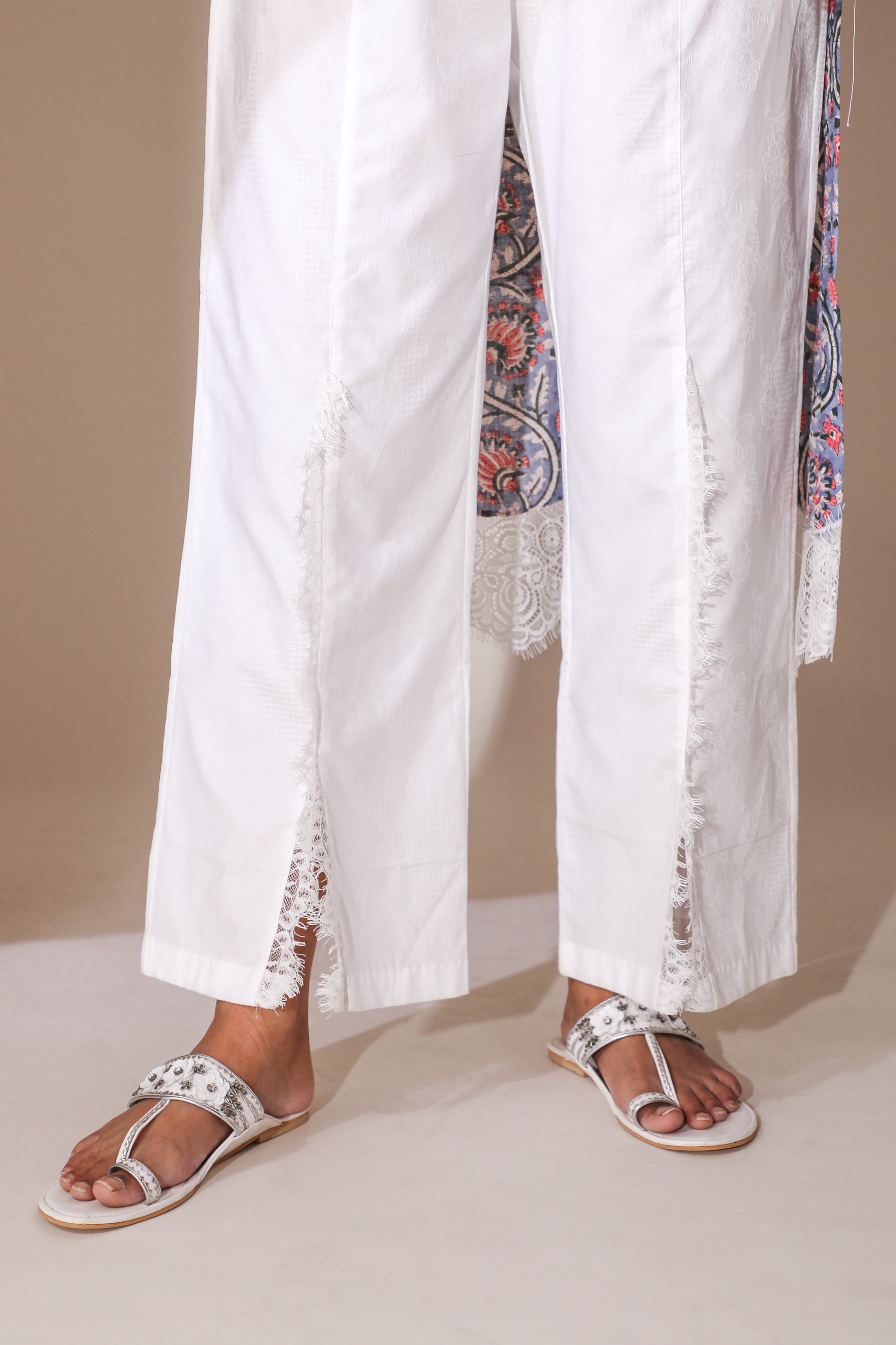 Cotton Jacquard trousers