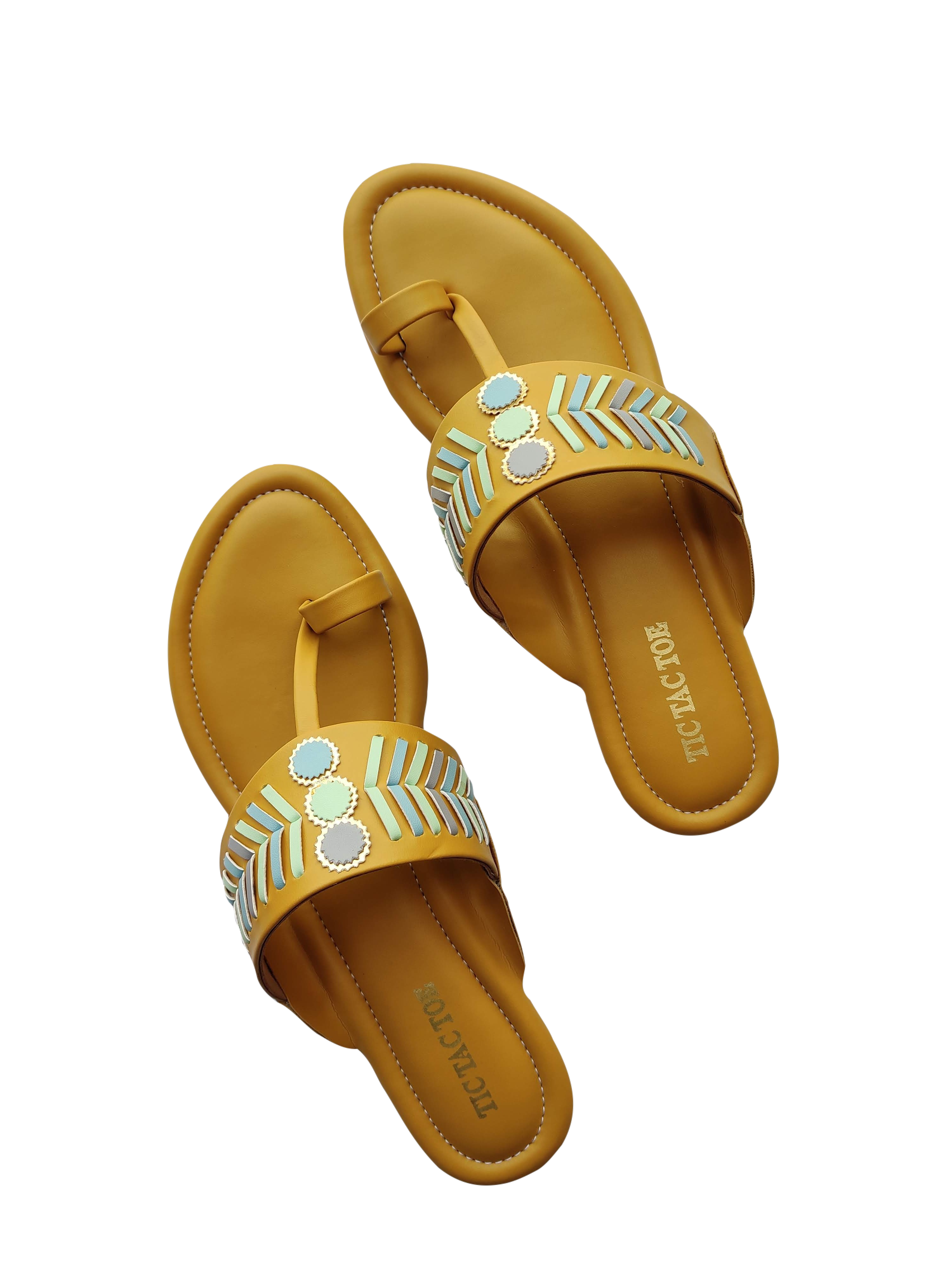 Yellow Amber Kolhapuri Footwear