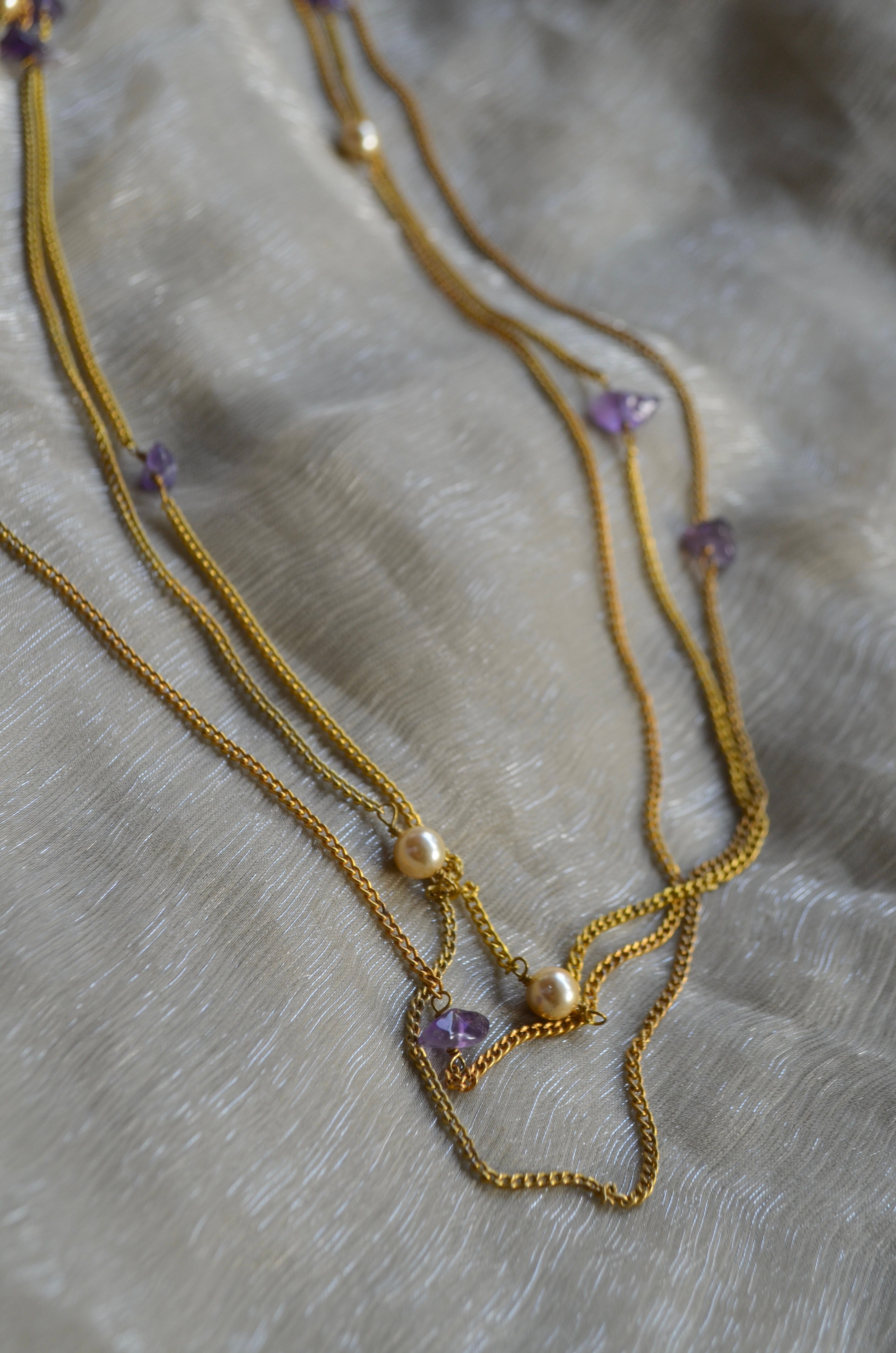 Amethyst gravel necklace