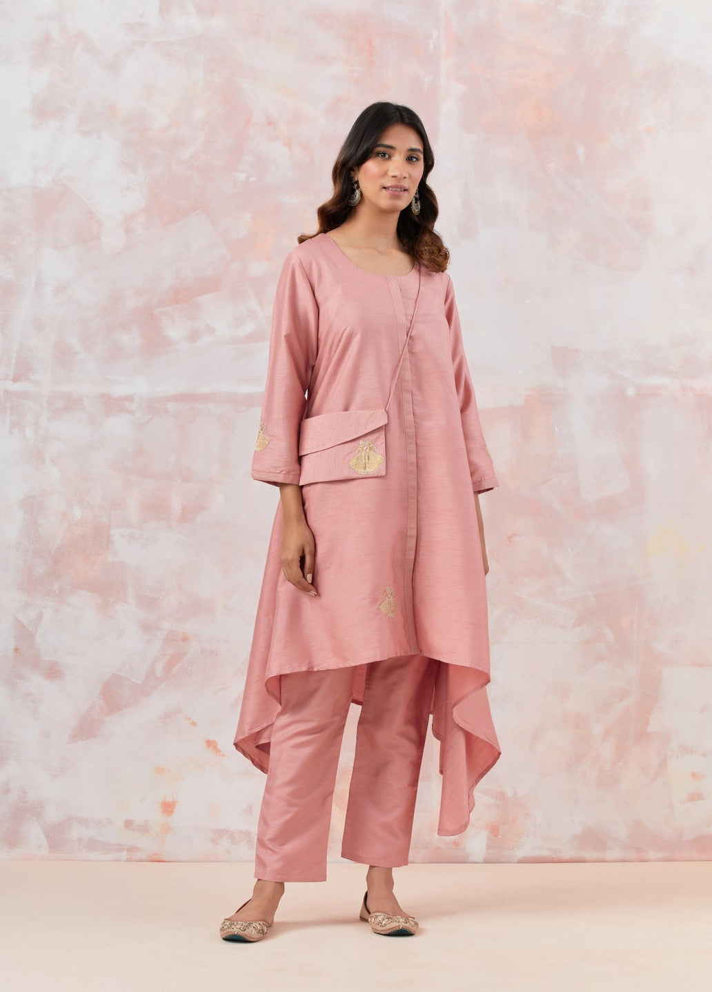 Pink Tunic Set With Bag