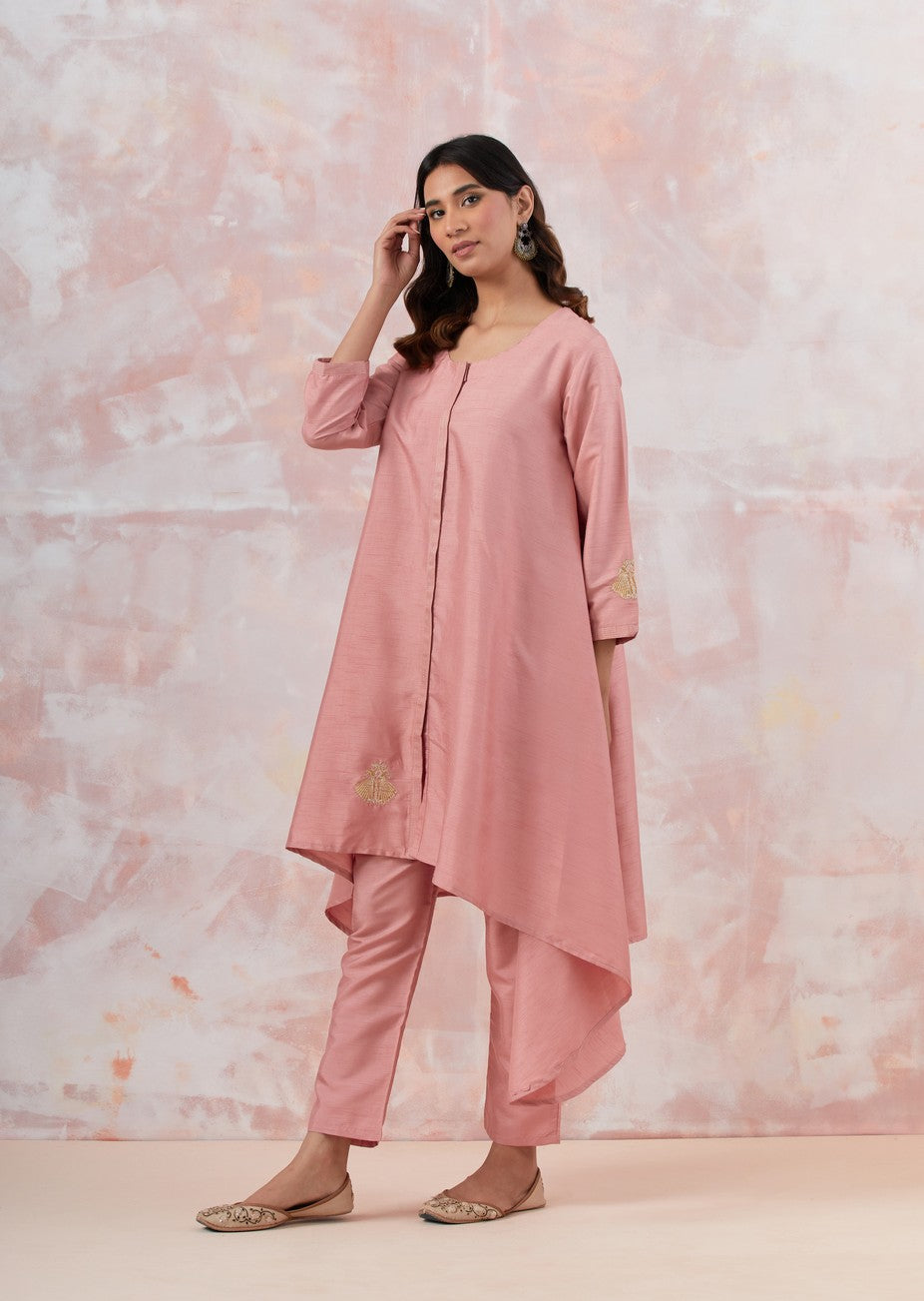 Pink Tunic Set With Bag