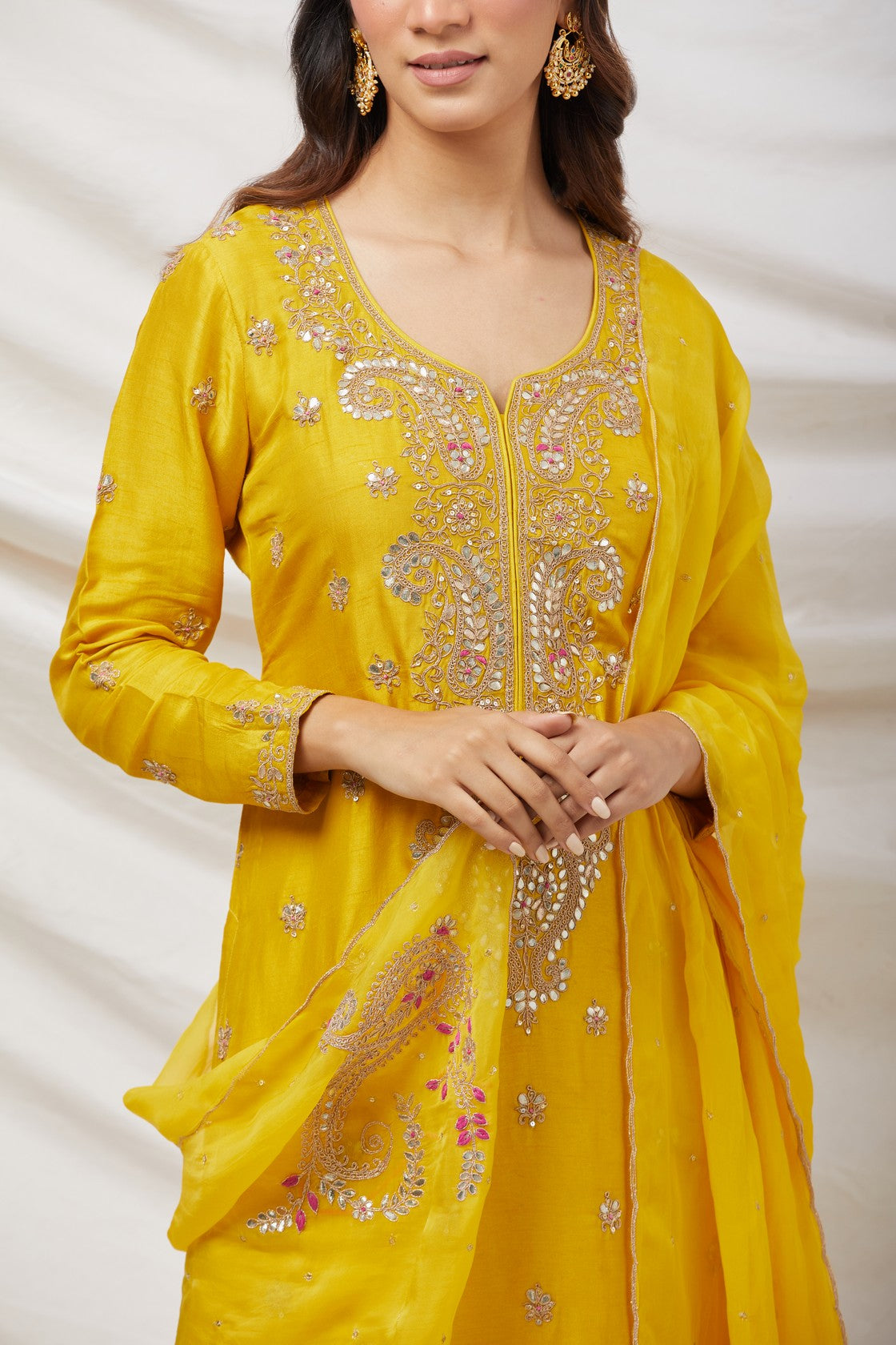 Yellow Suit Set With Dupatta