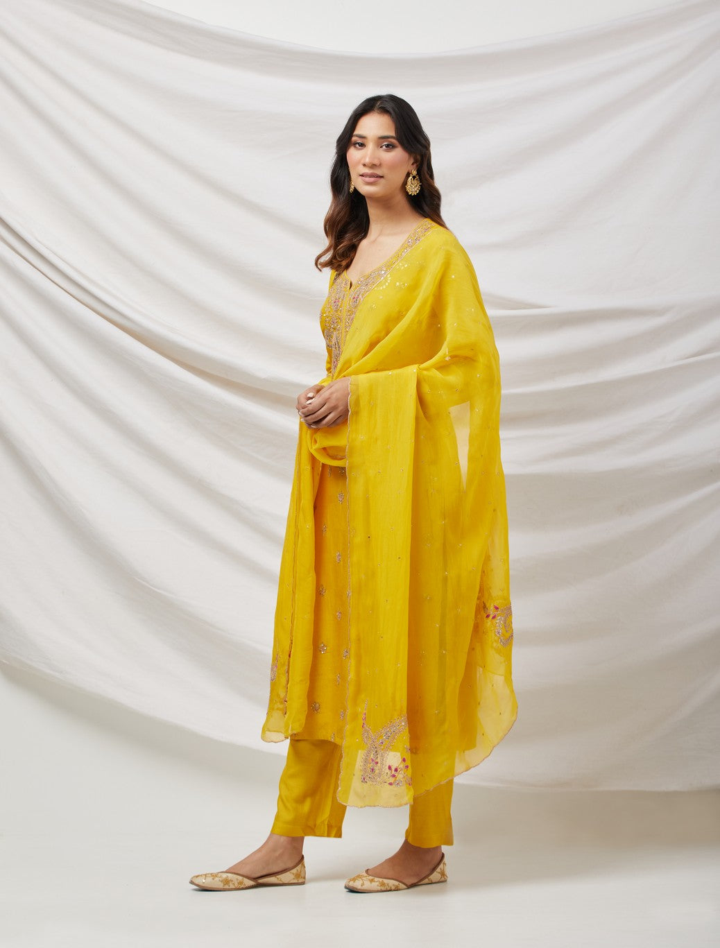 Yellow Suit Set With Dupatta