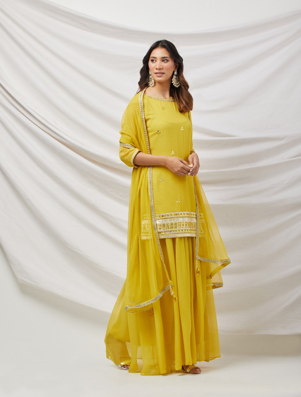 Yellow Embroidered Kurta Set