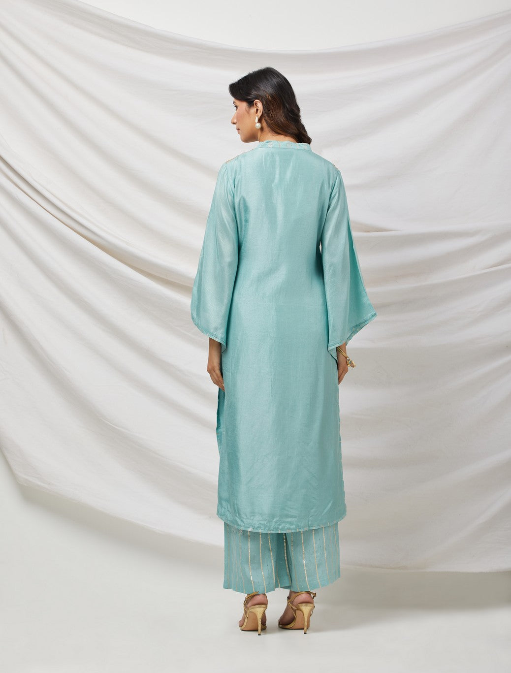 Blue Banarasi Silk Kurta Set