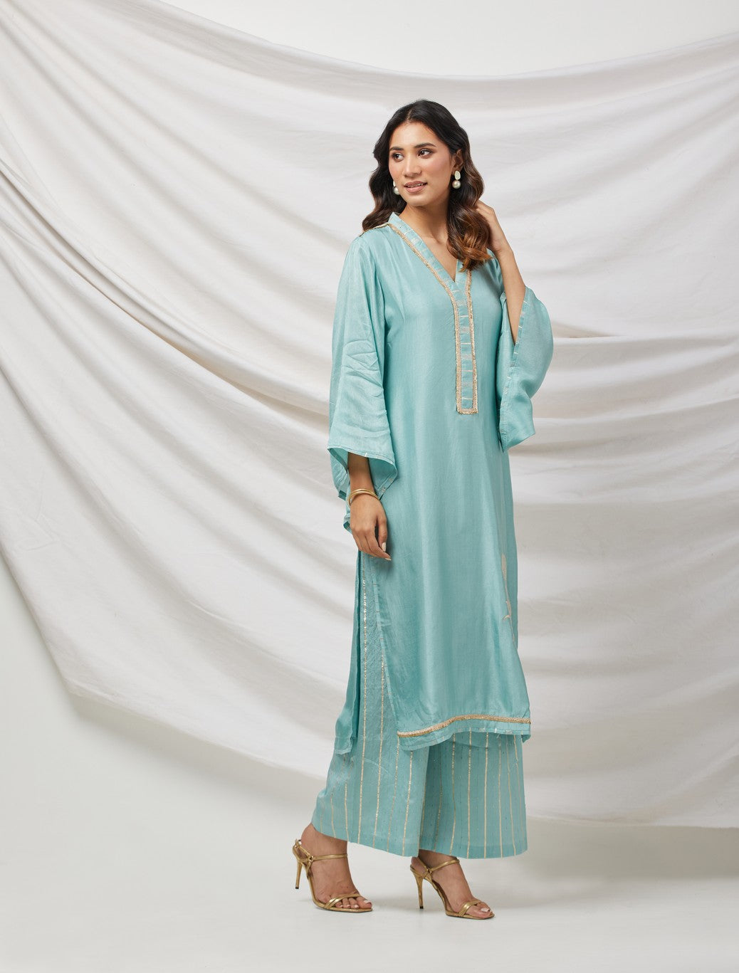 Blue Banarasi Silk Kurta Set