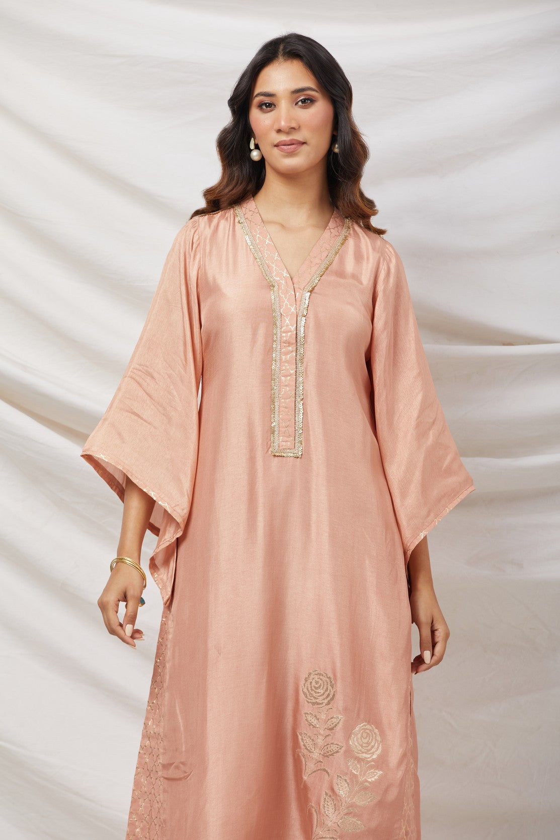 Pink Banarasi Silk Kurta Set