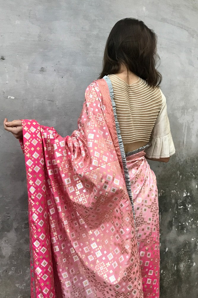 printed silk saree