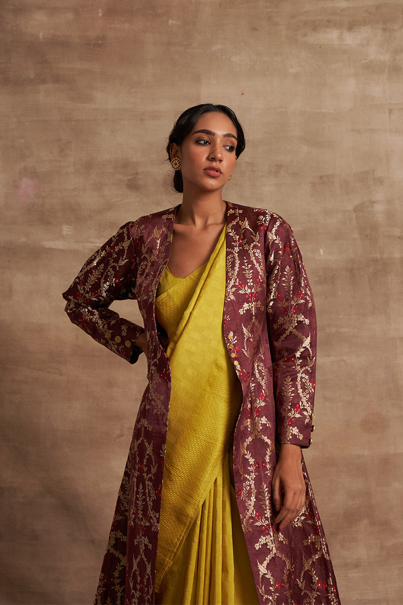 Brocade Jaal Zari Satin Benarasi Handloom Jacket