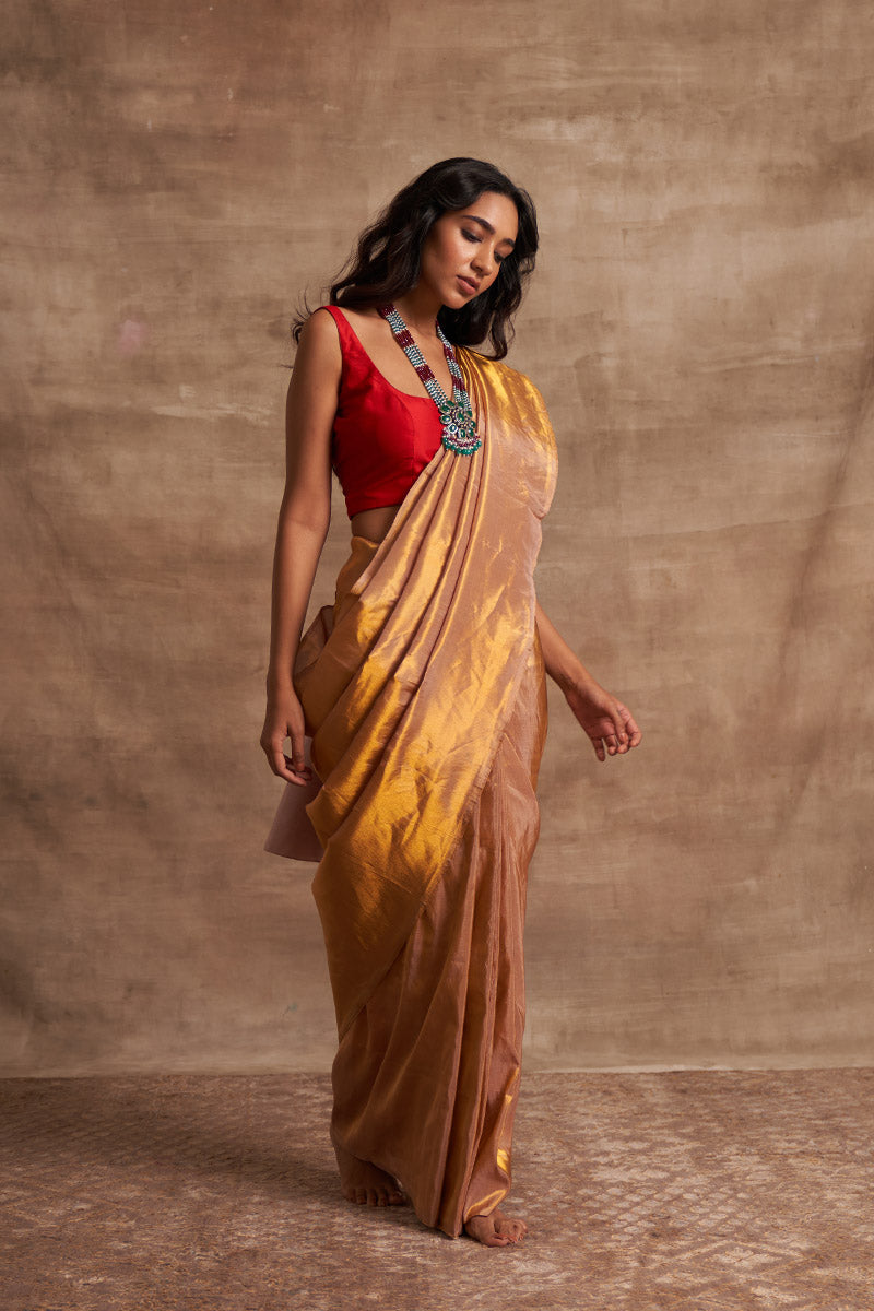 Pyazi Tissue Pure Silk saree