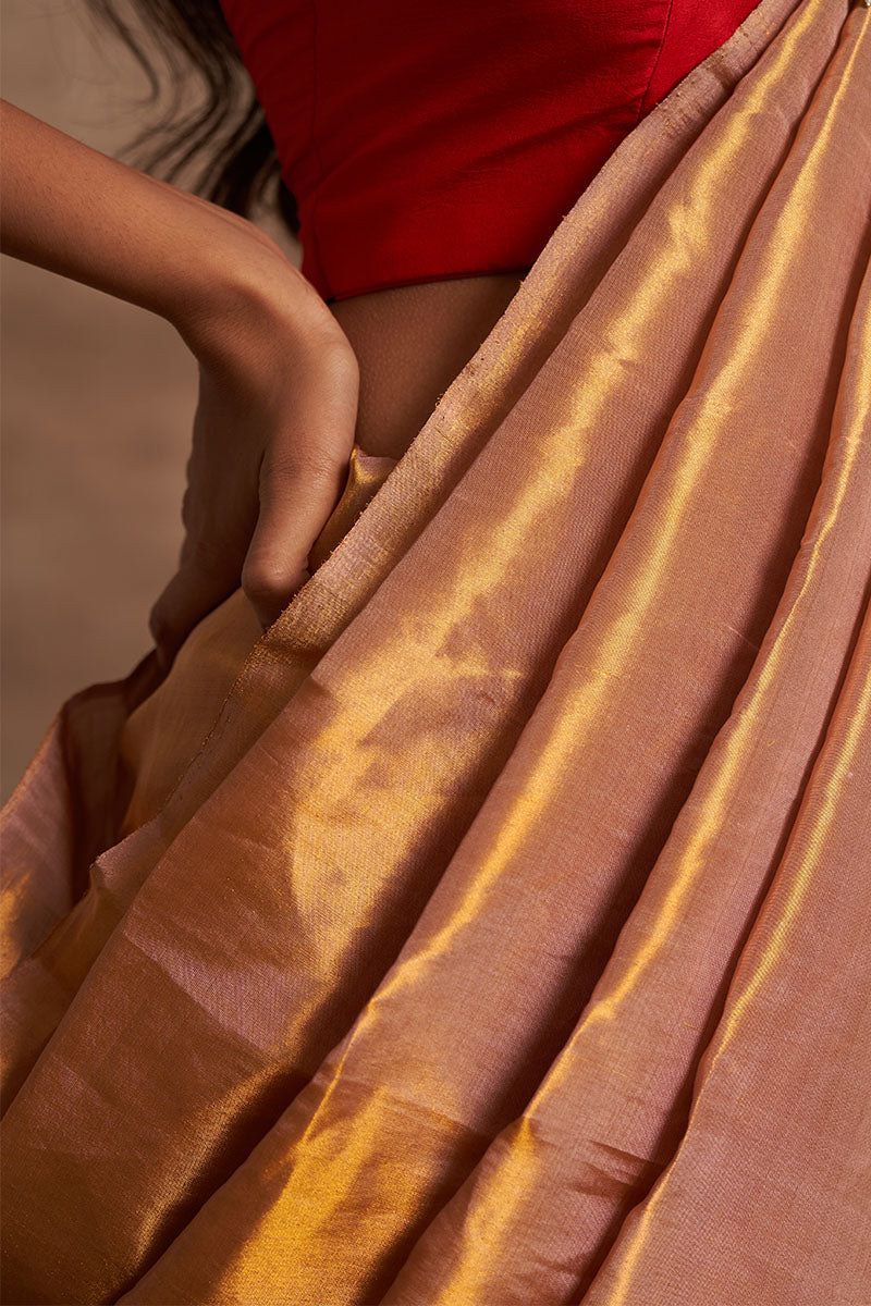 Pyazi Tissue Pure Silk saree