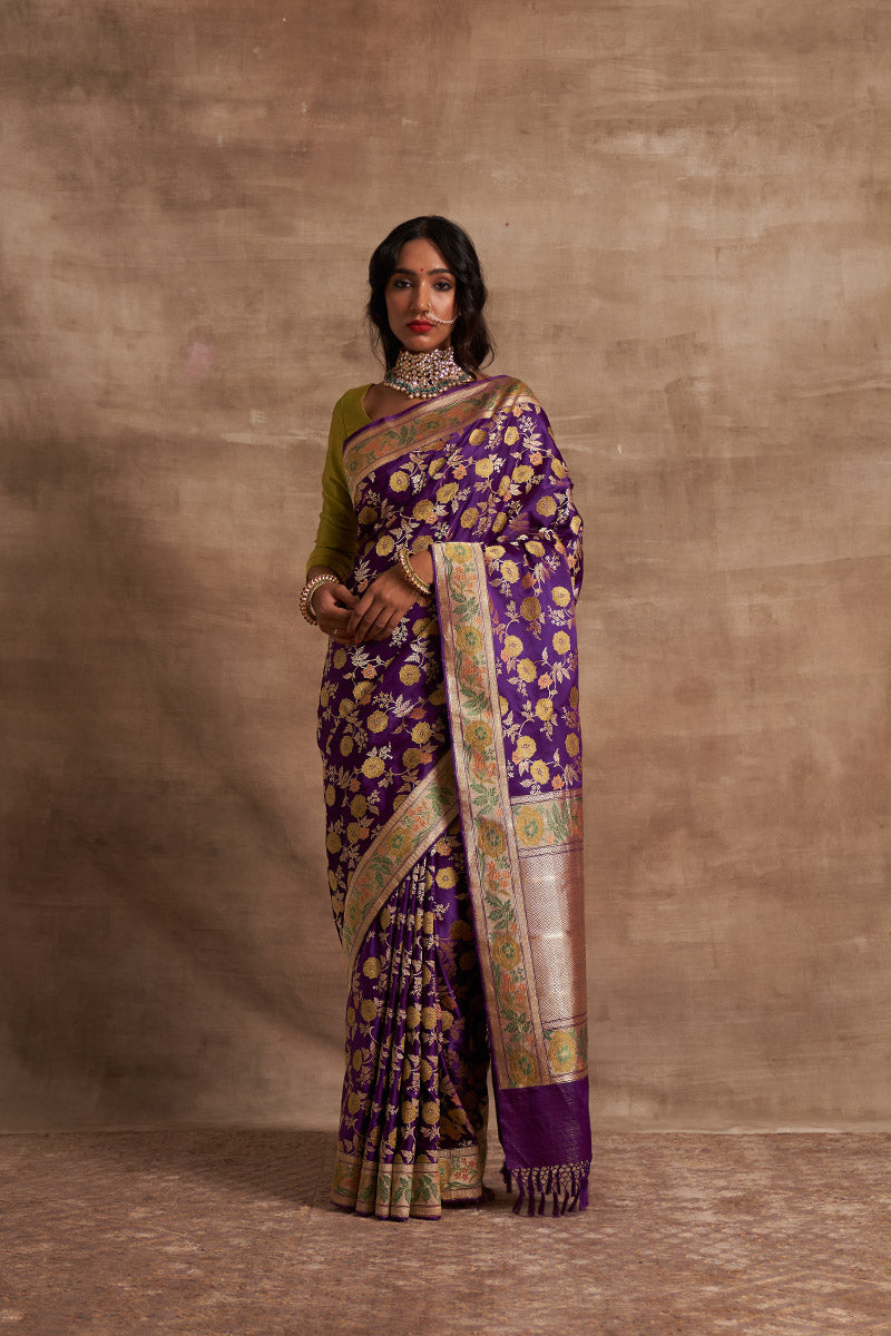 Baigani Buttedar Zari Pure Silk saree – Bijoliyo:: Online Fashion and Sales  Store | Discount Sales and Free Shipping