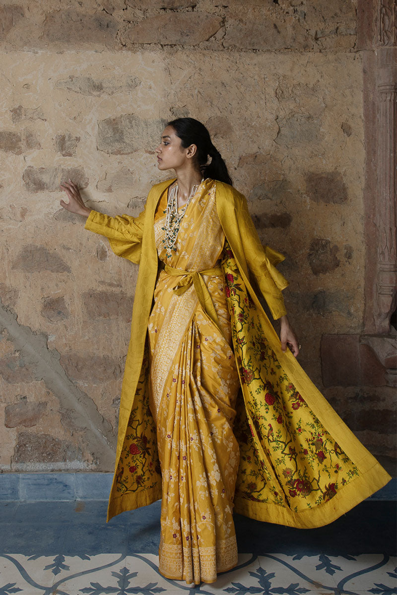 Resham Jaal Zari Satin Benarasi Handloom Jacket