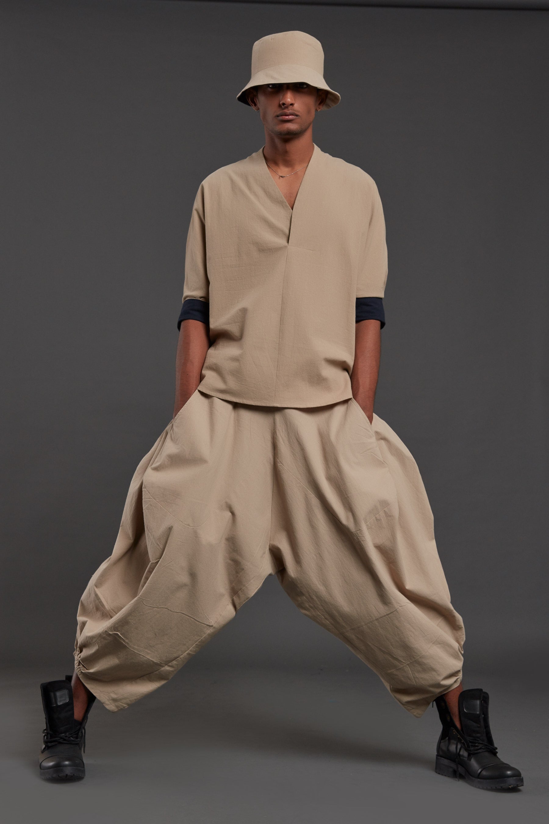 Beige Baggy Pants