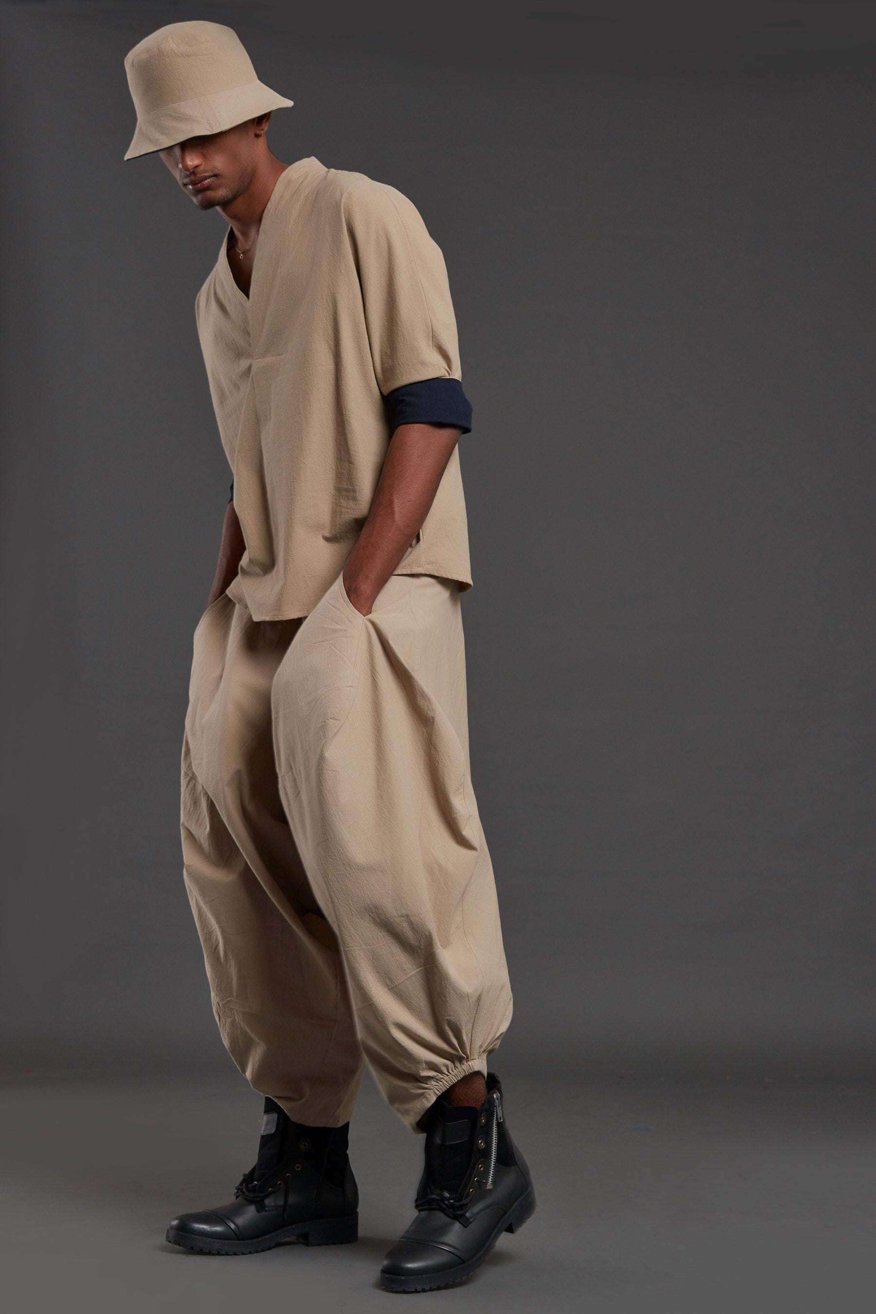 Beige Baggy Pants