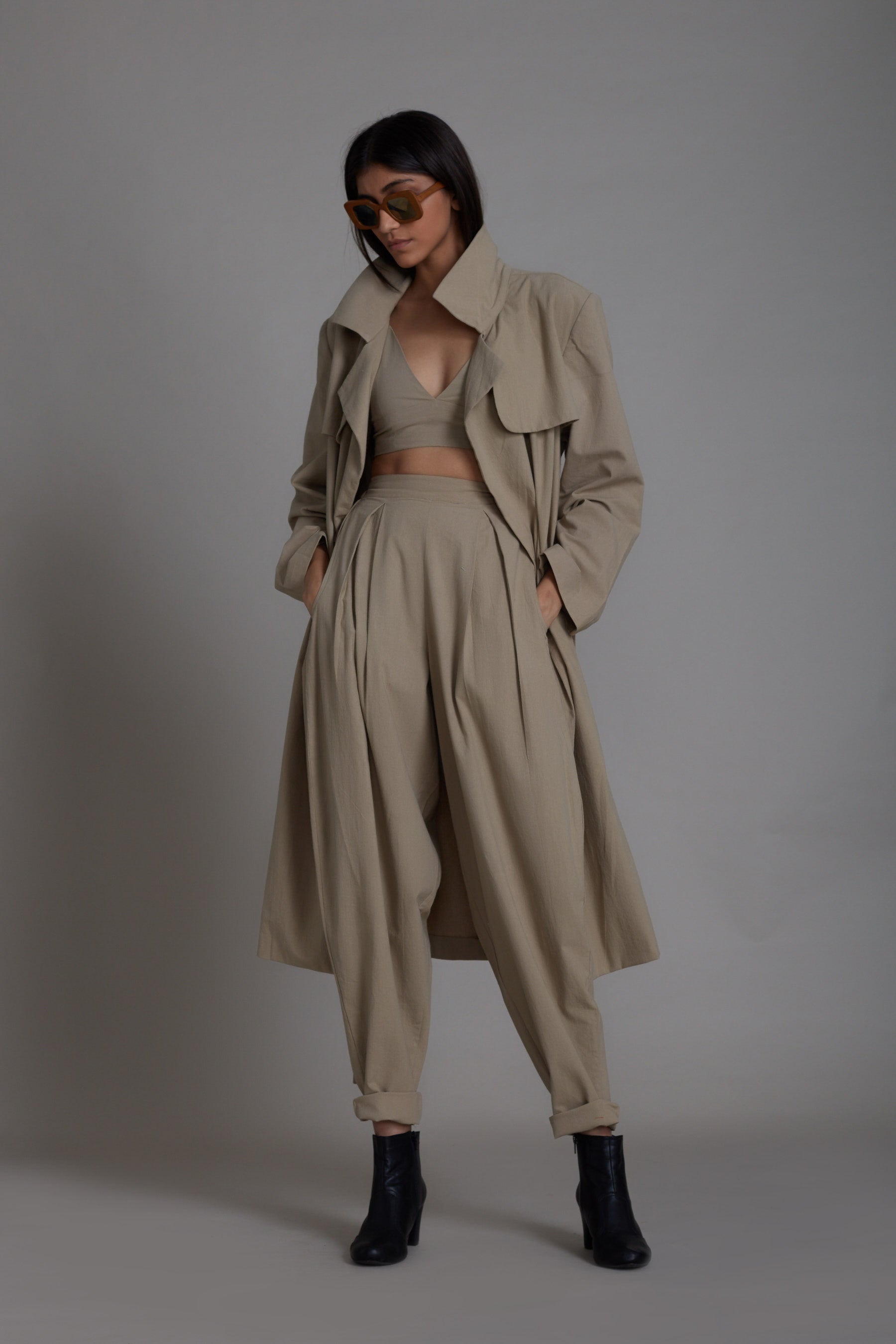 Beige Milestone Trench Jacket