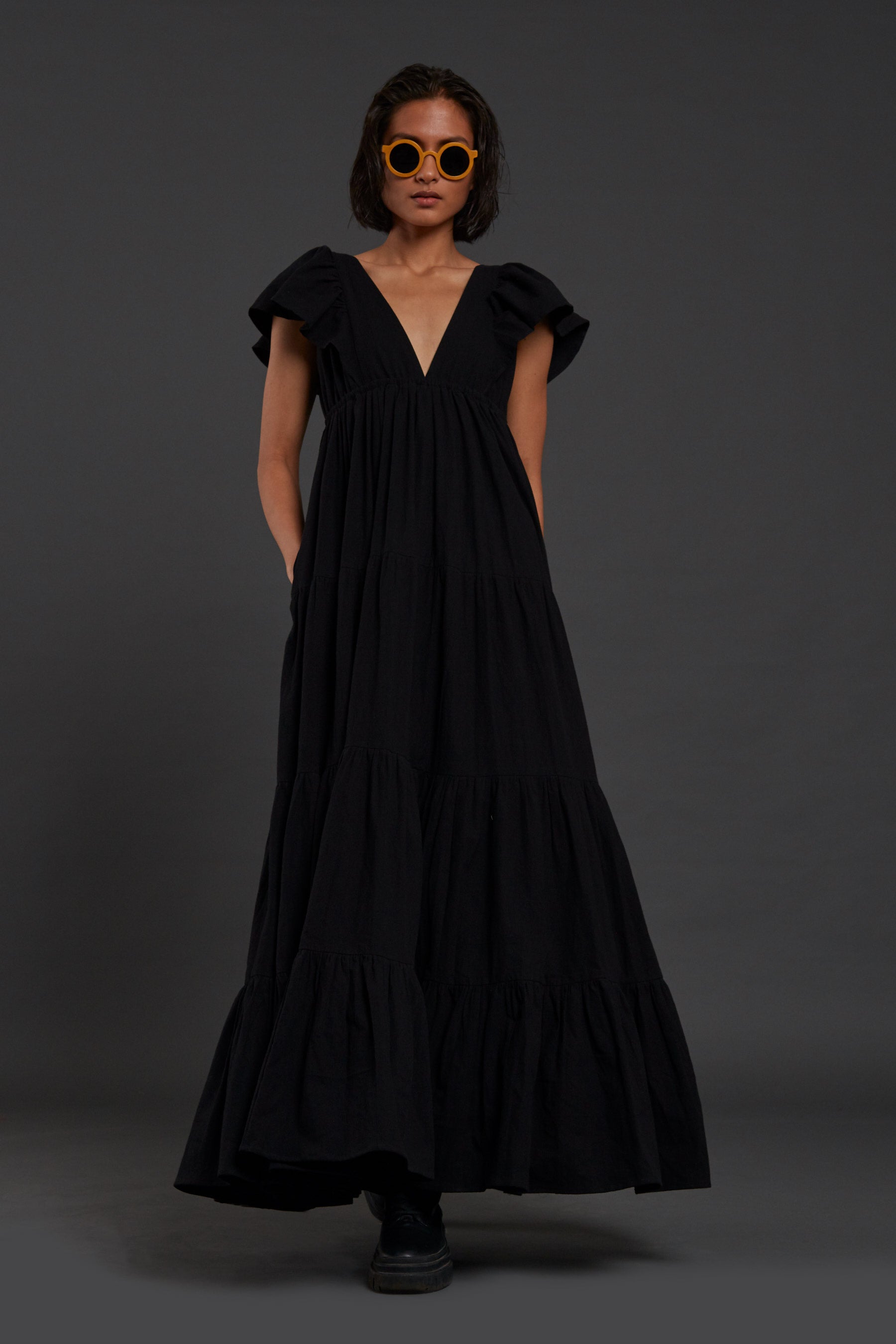 Black Tiered Gown