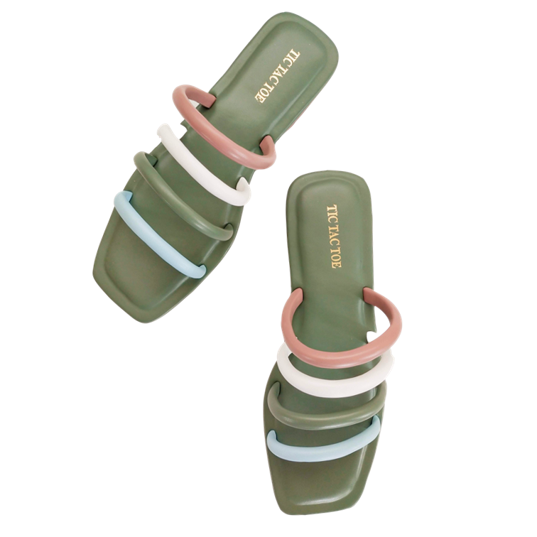 Green Cage Slide Teal  Footwear