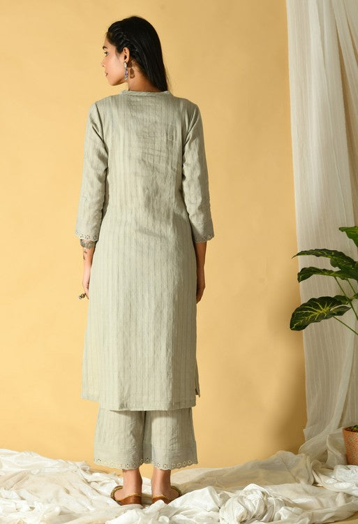 Sand Grey Cotton Kurta Set of 2