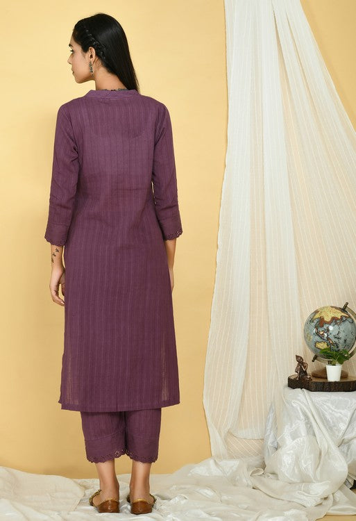 Plum Cotton Kurta Set of 2