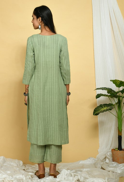 Sage Green Cotton Kurta Set of 2