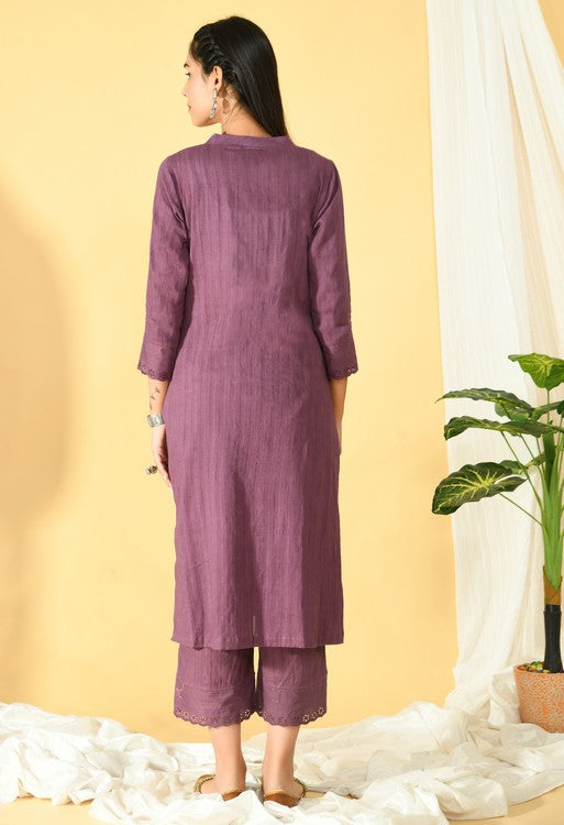 Plum Cotton Kurta Set of 2