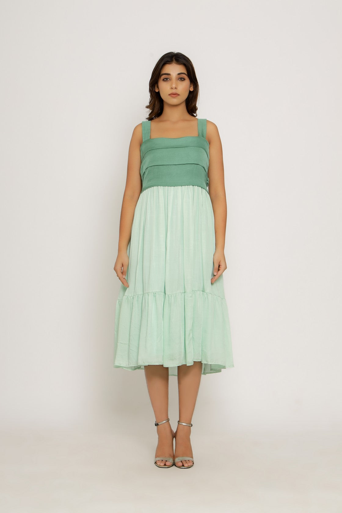 Teal -Tea Green Midi Dress