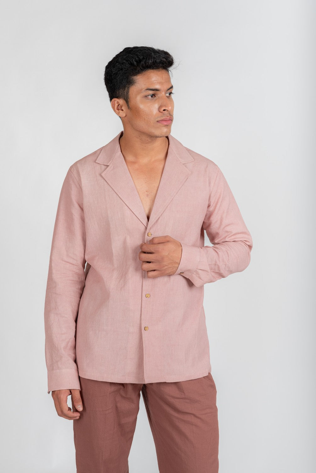 dusty rose shirt