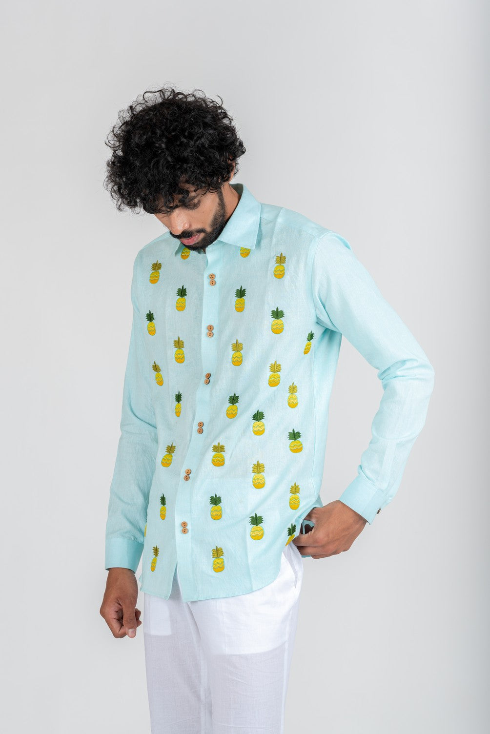 light blue designer shirt