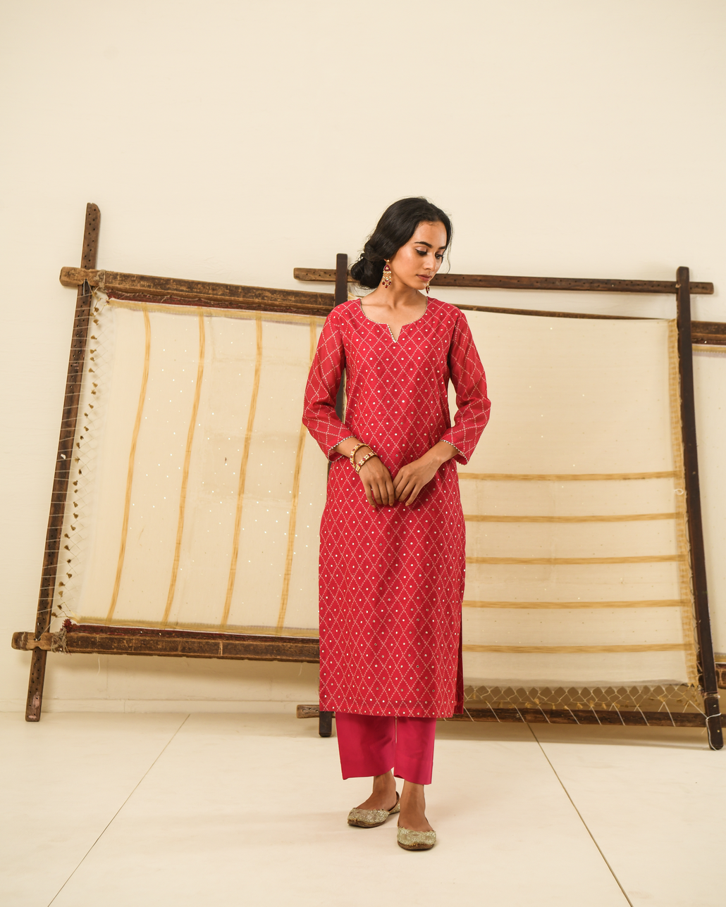 PINK STRAIGHT FIT KURTA SET