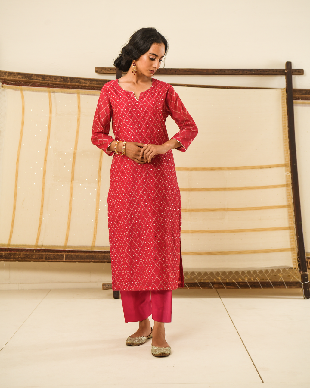 PINK STRAIGHT FIT KURTA SET